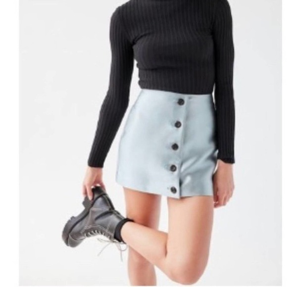 Urban Outfitters Dresses & Skirts - URBAN Outfitters Florence Taffeta Button Mini Skirt